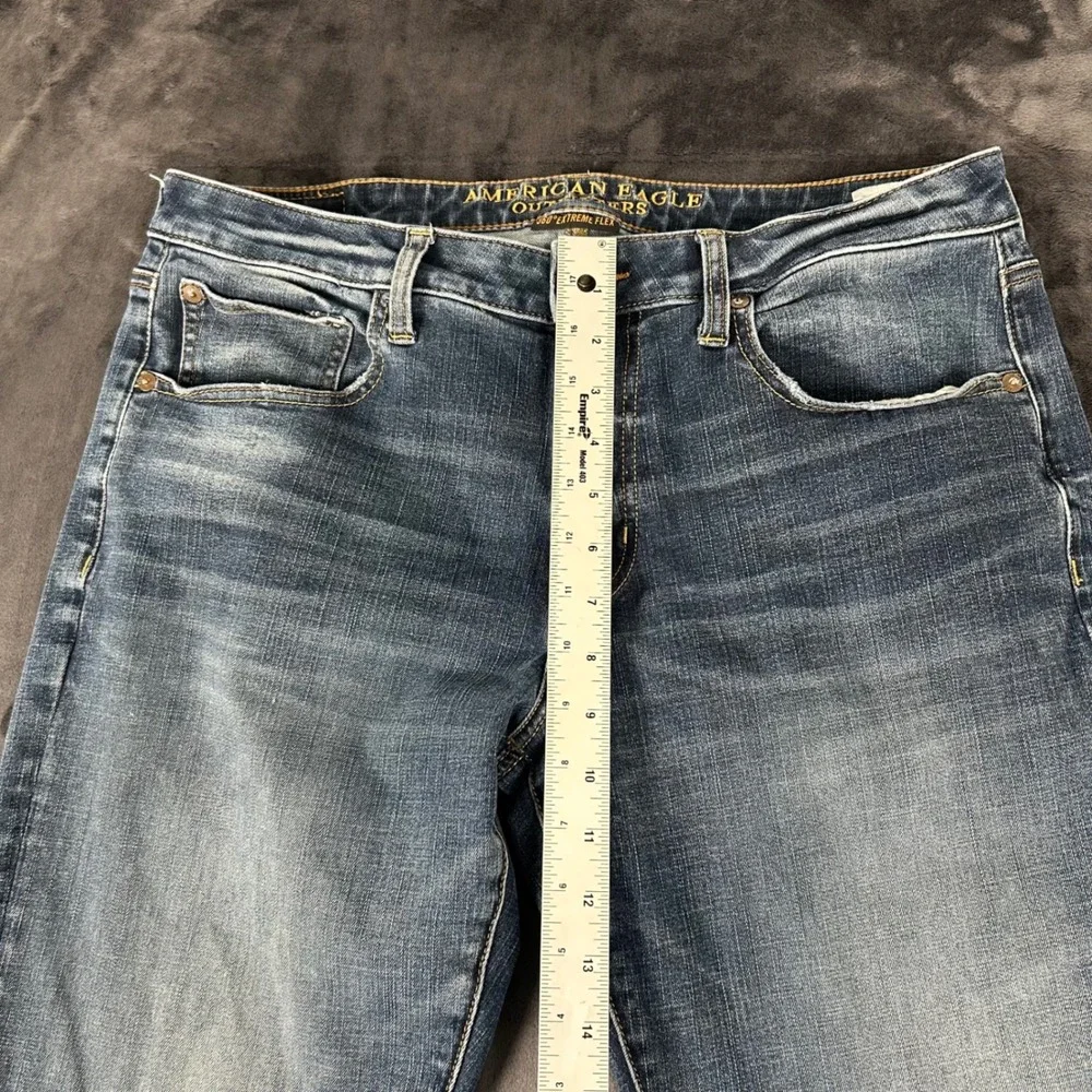 American Eagle Slim Straight Jeans Mens 34x34 Blue 360 Extreme Flex Denim